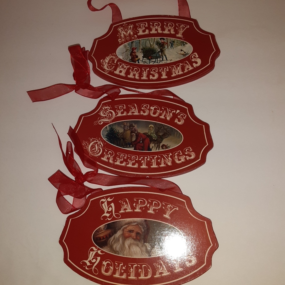 Set of 3 Christmas Ornaments/Wall Hangings